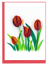 Load image into Gallery viewer, Quilling Card - Red Tulip Gift Enclosure Mini Card