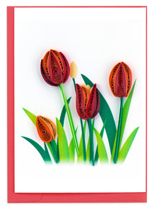 Quilling Card - Red Tulip Gift Enclosure Mini Card