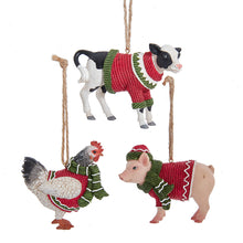 Load image into Gallery viewer, Kurt S. Adler, Inc. - 4&quot;FARM ANIMAL W/SWEATER+SCARF 3/A