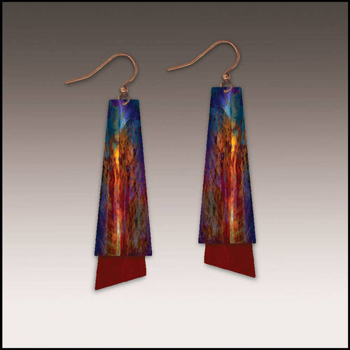Illustrated Light & DC Designs - Canyon Rust Abstract Flutter Multilayer Earrings