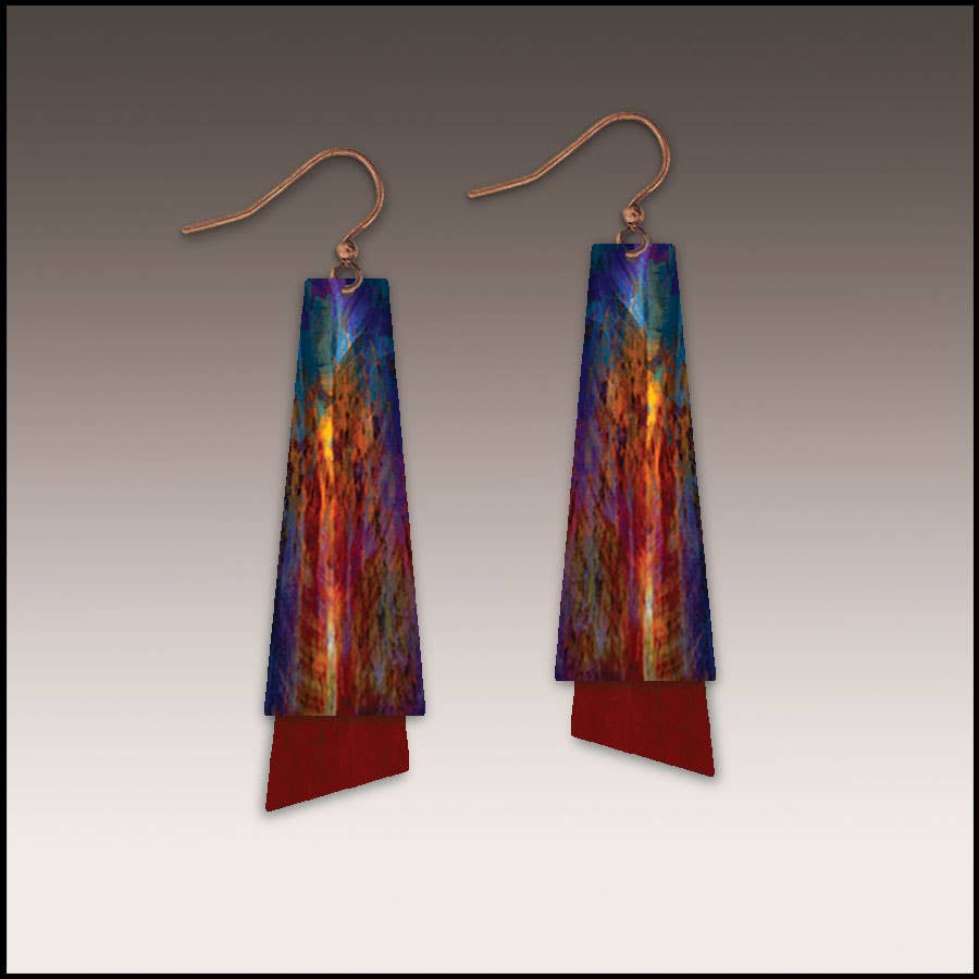 Illustrated Light & DC Designs - Canyon Rust Abstract Flutter Multilayer Earrings