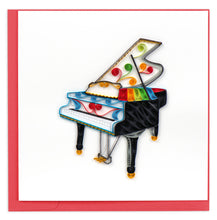 Load image into Gallery viewer, Quilling Card - Quilled Grand Piano Greeting Card