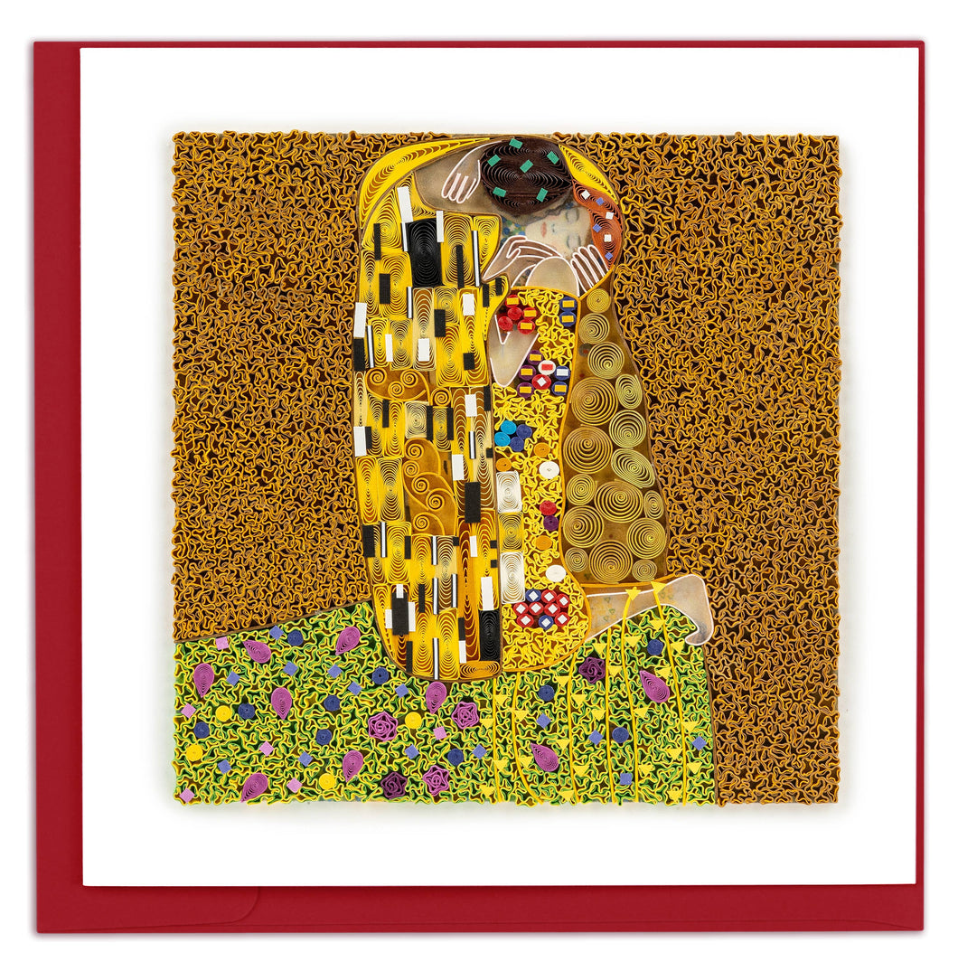 Quilling Card - Artist Series - Quilled The Kiss, Klimt Greeting Card