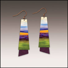 Load image into Gallery viewer, Illustrated Light &amp; DC Designs - Multicolor Horizon Abstract Flutter Layer Handmade Earrings