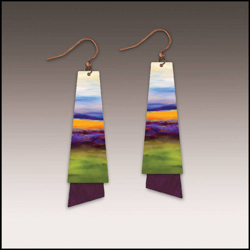 Illustrated Light & DC Designs - Multicolor Horizon Abstract Flutter Layer Handmade Earrings