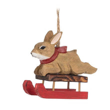 Load image into Gallery viewer, Abbott - Sledding Rabbit Ornament