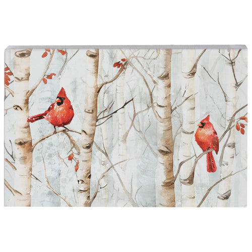 Sincere Surroundings - Cardinals Birch Trees - Small Talk Rectangle