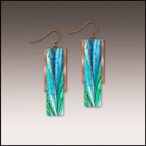 Illustrated Light & DC Designs - Waterfall Crash Copper Accent Multilayer Earrings