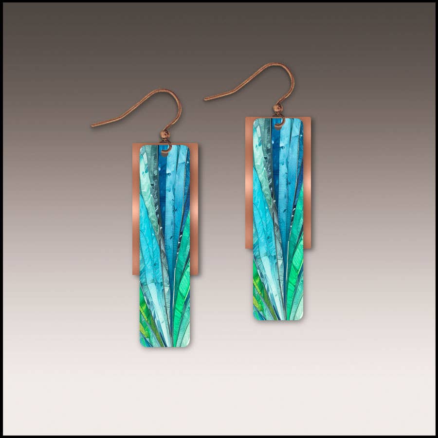 Illustrated Light & DC Designs - Waterfall Crash Copper Accent Multilayer Earrings