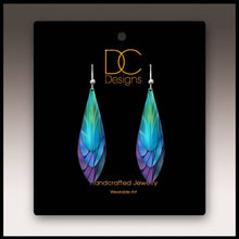 Load image into Gallery viewer, Illustrated Light &amp; DC Designs - Blue Aurora Abstract Multilayer Drop Handmade Earrings