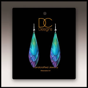 Illustrated Light & DC Designs - Blue Aurora Abstract Multilayer Drop Handmade Earrings