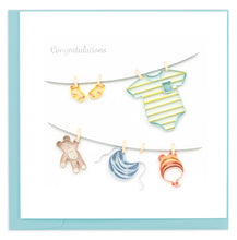 Load image into Gallery viewer, Quilling Card - Baby Clothesline