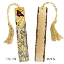 Load image into Gallery viewer, Mitercraft - Monarch Butterflies Wooden Bookmark