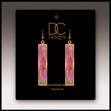 Load image into Gallery viewer, Illustrated Light &amp; DC Designs - Tie Dye Abstract Floral Copper Showcase Earrings