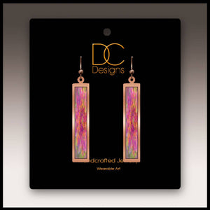 Illustrated Light & DC Designs - Tie Dye Abstract Floral Copper Showcase Earrings