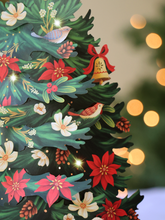Load image into Gallery viewer, FreshCut Paper LLC - Twinkling Poinsettia Christmas Tree Lights Up