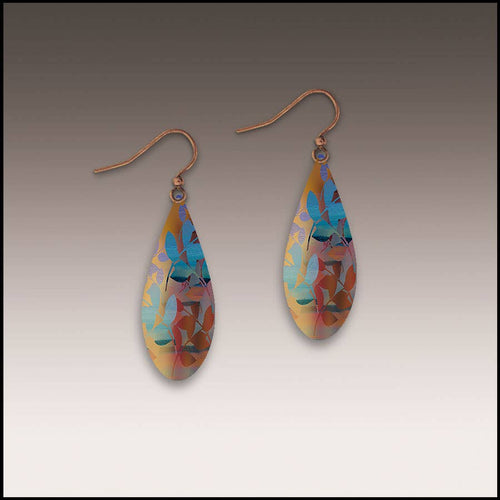 Illustrated Light & DC Designs - Desert Haze Foliage Dew Drop Handmade Earrings