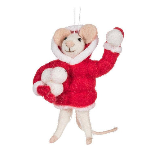 Abbott - Mouse Snowballs Ornament-Red-5