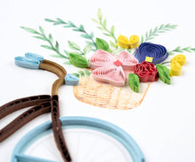 Load image into Gallery viewer, Quilling Card - Quilled Bicycle &amp; Flower Basket Greeting Card