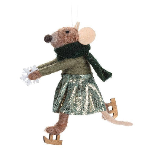 Abbott - Skating Mouse with Scarf Ornament