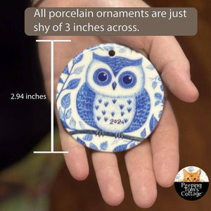Peeping Tom's Cottage - Bethlehem Porcelain Christmas Ornament - Star of Bethlehem Nativity Scene - 2 Sided Holiday Keepsake