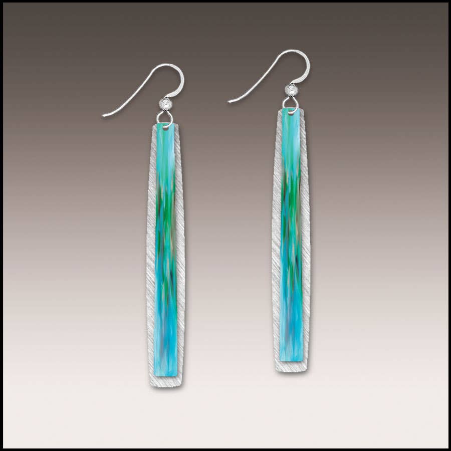 Illustrated Light & DC Designs - Aqua Abstract Icicle Multilayer Handmade Earrings