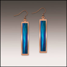 Load image into Gallery viewer, Illustrated Light &amp; DC Designs - Modern Blue Copper Showcase Rectangle Earrings