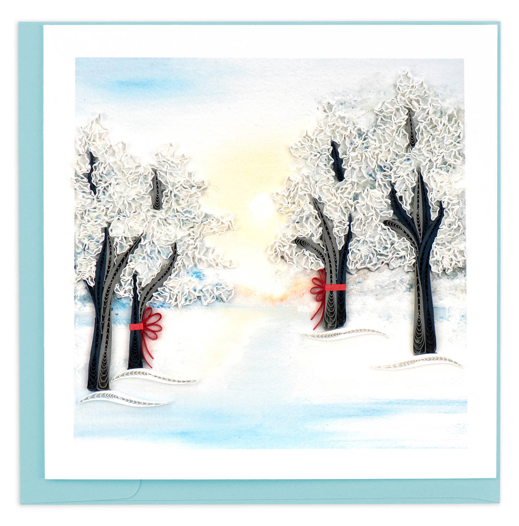 Quilling Card - Snow Covered Trees