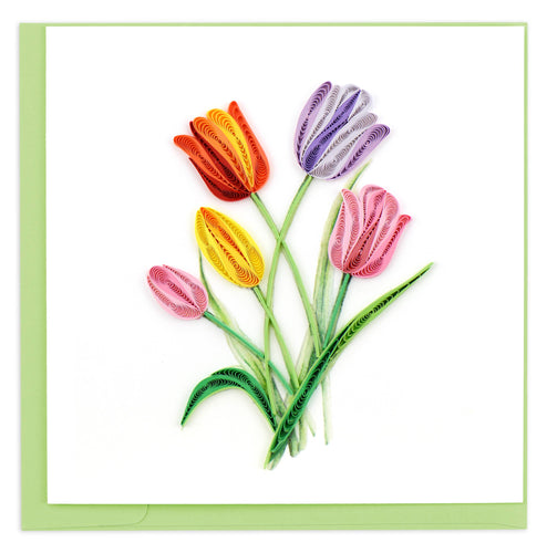 Quilling Card - Colorful Tulips