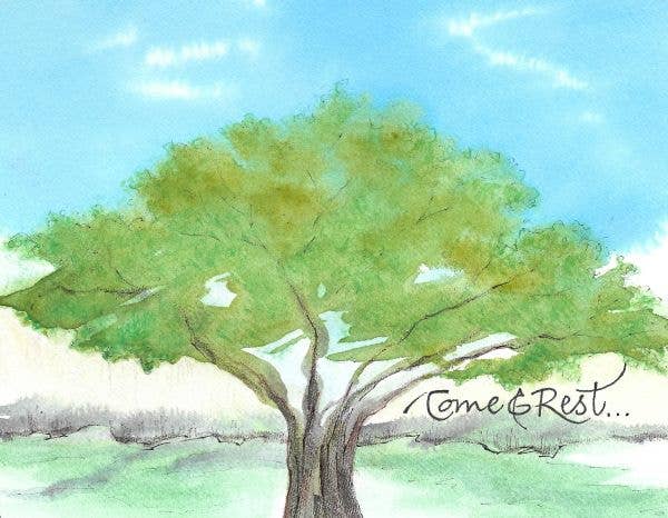 Credo Designs LTD - Come & Rest Tree Greeting Card  (Versed)