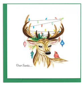 Quilling Card - Deer Santa