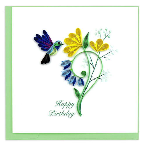 Quilling Card - Birthday Hummingbird