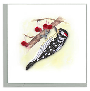 Quilling Card - Downy Woodpecker