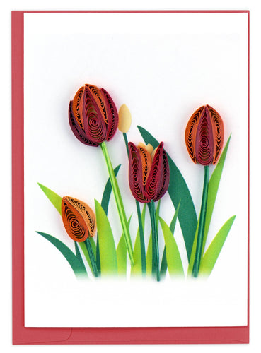 Quilling Card - Red Tulip Gift Enclosure Mini Card