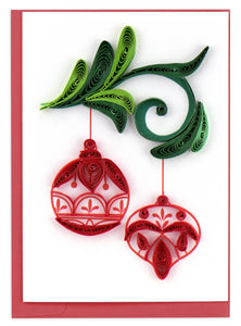 Quilling Card - Red Ornaments