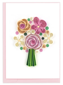 Quilling Card - Flower Bouquet Gift Enclosure Mini Card