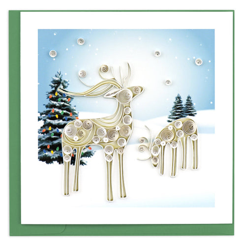 Quilling Card - Snowy Reindeer