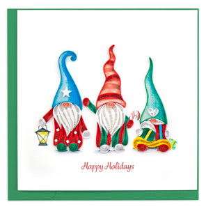 Quilling Card - Holiday Gnomes