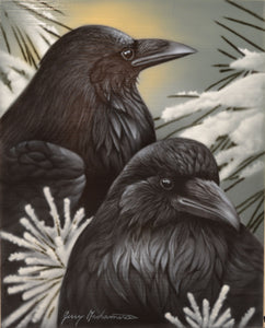 Winter Ravens Original by Jerry Gadamus