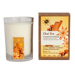 SunLeaf Naturals - Chai Tea Aromatherapy Filled Candle
