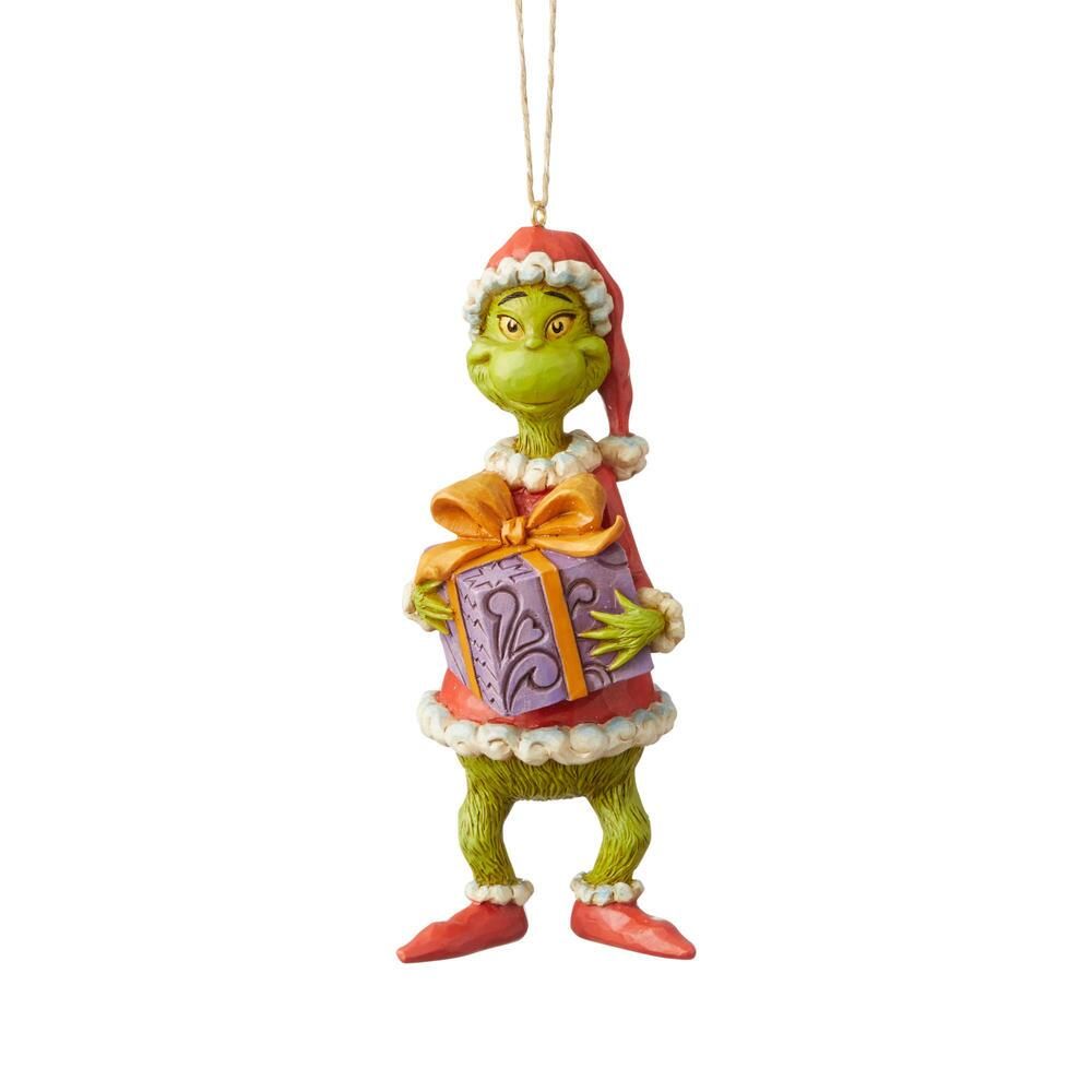 JS GRI Grinch Holding Present Ornament