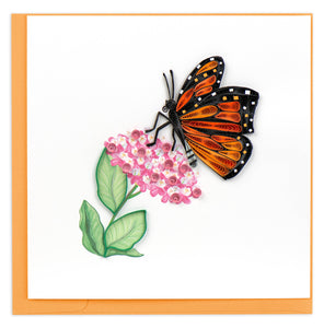 Quilling Card - Quilled Monarch Milkweed Butterfly Greeting Card