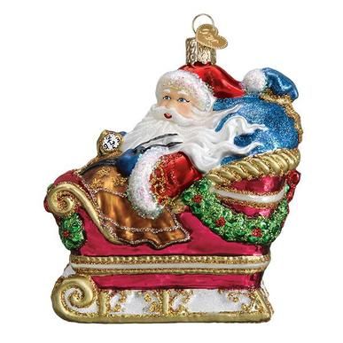 OWC Santa In Sleigh Ornament