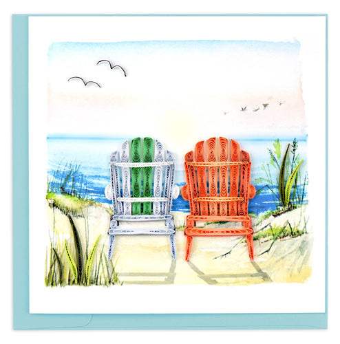 Quilling Card - Beach Adirondack Chairs