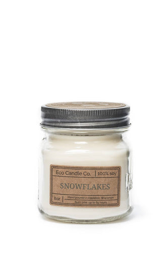 Eco Candle Company - 8oz mason SNOWFLAKES