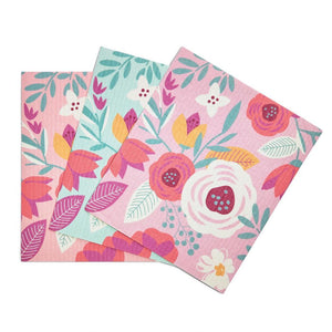 Floral Kitchen Cloth - Coral