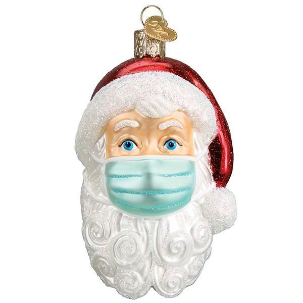OWC Santa w/Face Mask Ornament