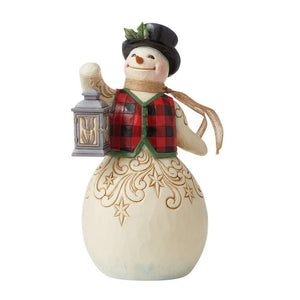 JS CLV Plaid Snowman with Lantern
