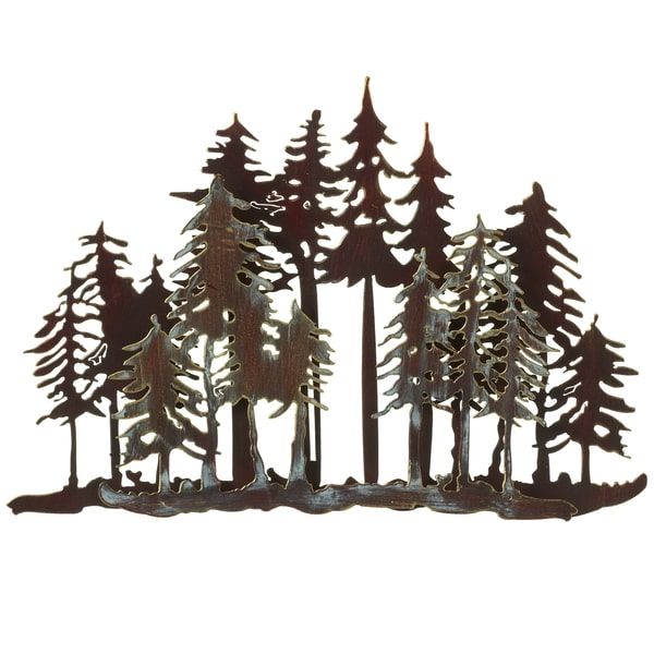 Metal Layered Forest Wall Decor