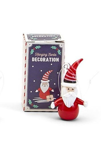 Glass Ornament in Gift Box Santa